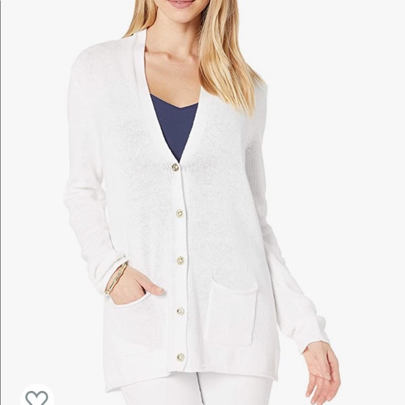 Lilly Pulitzer Sweaters - Lilly Pulitzer Corner Cardigan Resort White